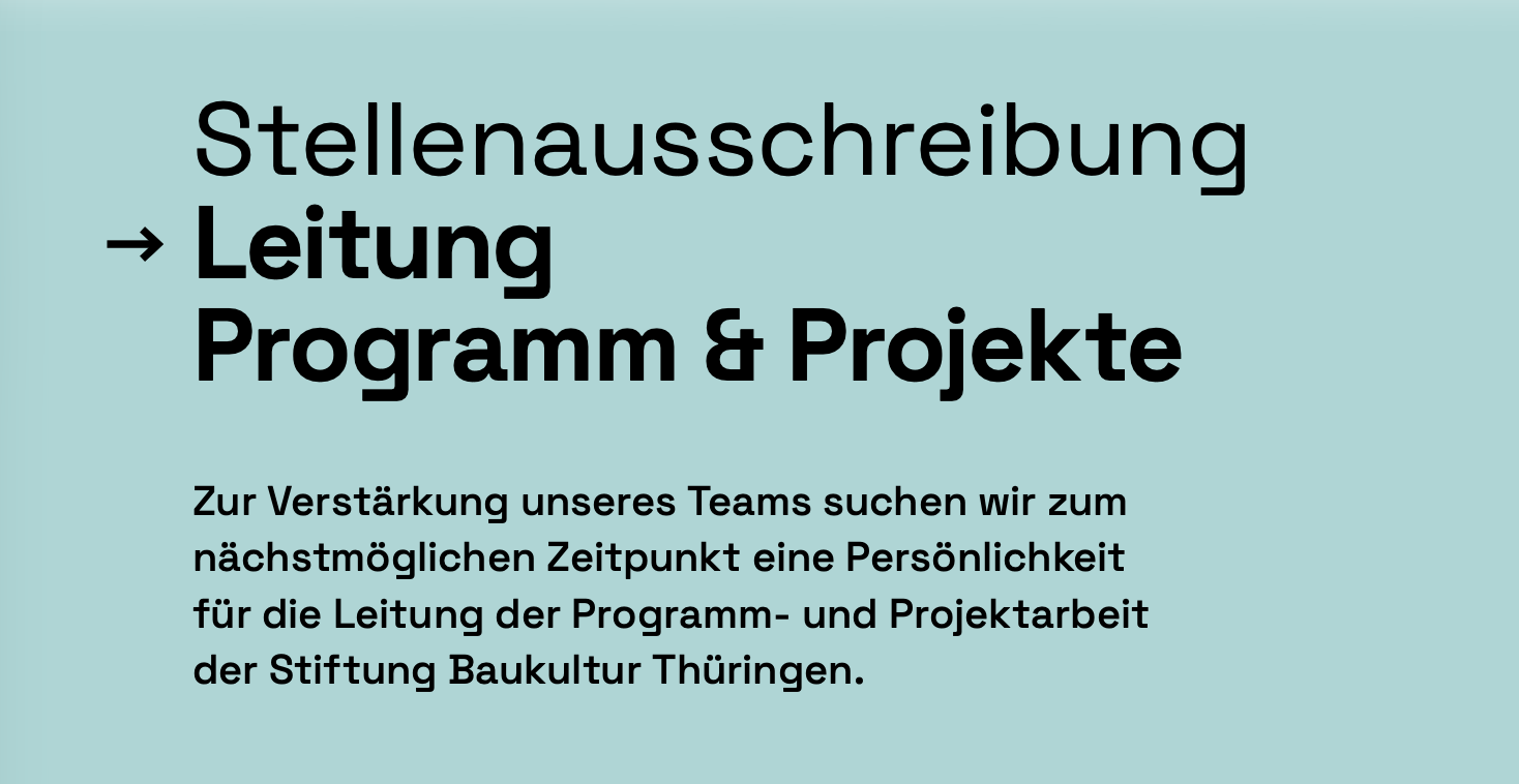 Stellenausschreibung Leitung Programm & Projekte